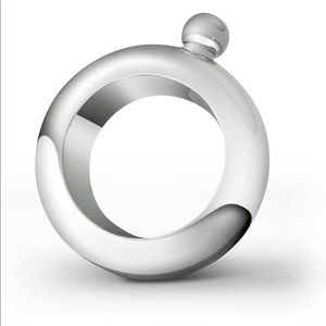 Silver smooth steel bracelet flask, 3.5 oz.
